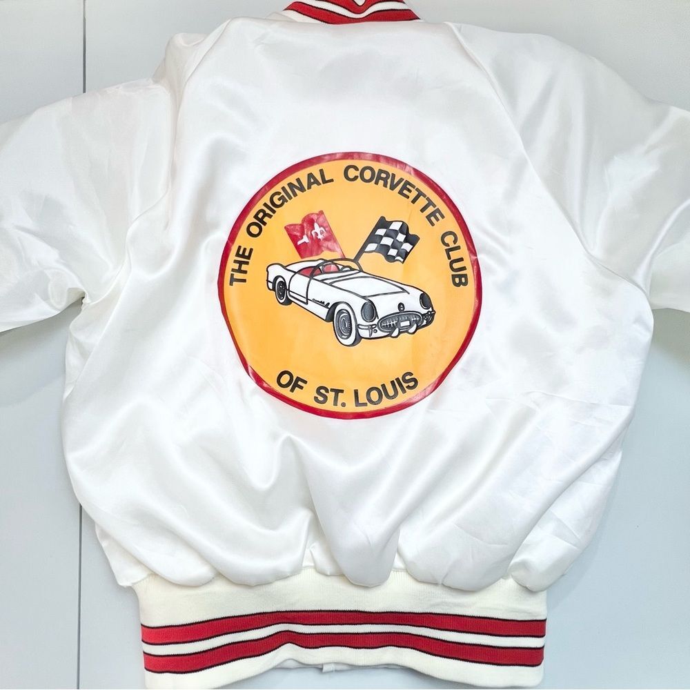 VTG Pla-Jac by Dunbrooke The Original Corvette Club Of St. Louis Satin Jacket S